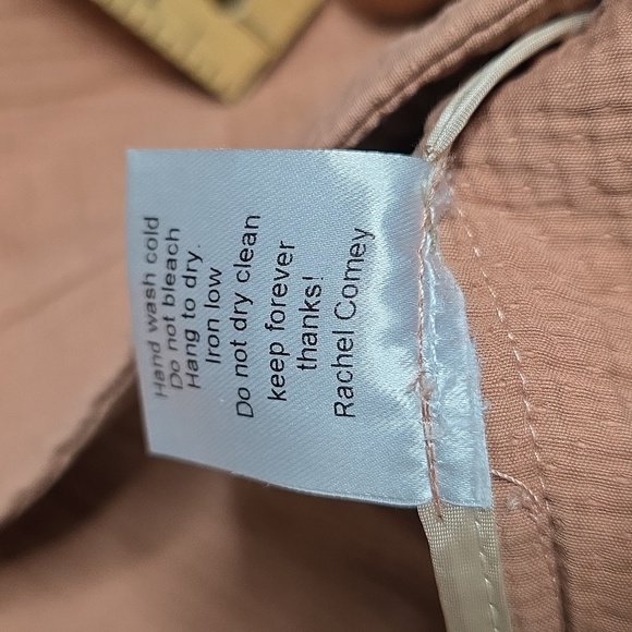 Rachel Comey Mauve Rose Seersucker Texture Side Zip Preppy Wide-Leg Cropped 6 - Picture 6 of 13